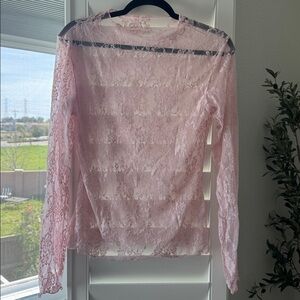37 - Pink Lace Long Sleeve